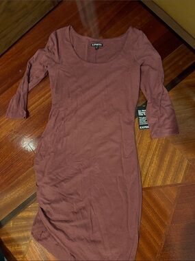Express Scoop Neck Midi Dress in Mauve Rose